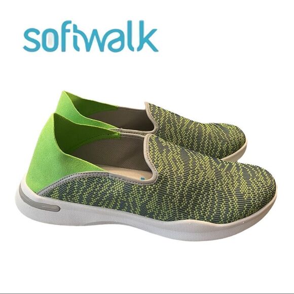 NEW SoftWalk Women's Simba Green Knit Slip On Sneakers 11 11N - Picture 2 of 6